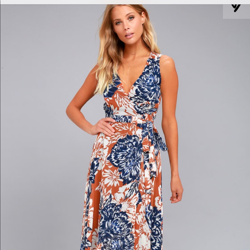 Floral maxi wrap dress